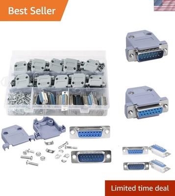 DB15 Solder Connector, 15PIN RS232 Terminal Adapter Breakout Board with Case ...