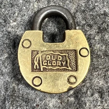 1800's "Old Glory" Padlock - No Key Brass