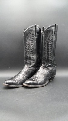 Tony Lama Boots Mens 8 M Vintage Lizard Exotic Leather Western