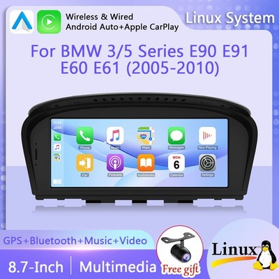 BMW E60 E61 E90 CCC CIC 8.8'' Wireless Carplay Android Auto Linux Radio inkl. Kam