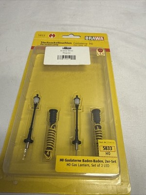 Brawa 5833 HO Gas Lantern Baden-Baden Set of 2 LED Pin-Socket Lamps