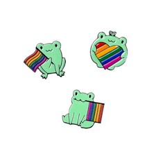 Pride Rainbow Flag Lapel Pins LGBT Brooch Pins Gay Rainbow Cat Frog Brooch Bisex