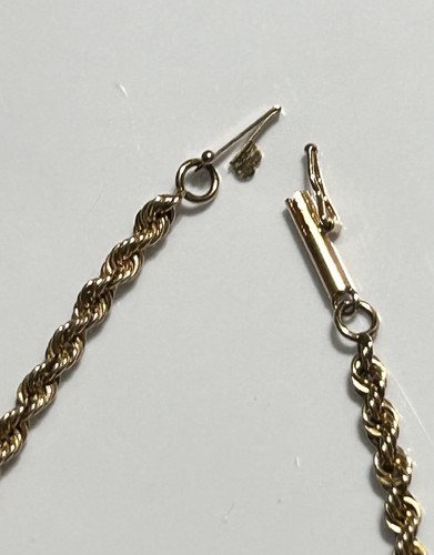 Vintage 14K Yellow Gold 19” Rope Chain 2.8mm Necklace, 12.36 g, Barrel Clasp - Picture 10 of 18