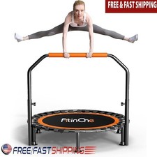 Indoor Outdoor Mini Trampoline W/ Bungee Bands Foldable Quiet Fitness Equipment