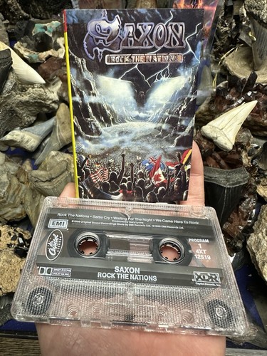 1986 SAXON ROCK THE NATIONS HEAVY METAL CASSETTE SOUTH YORKSHIRE ENGLAND - Picture 2 of 4