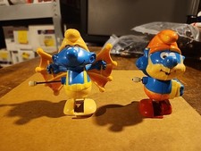 Vintage 1982 Galoob wind up smurfs Papa Smurf Flying Smurf