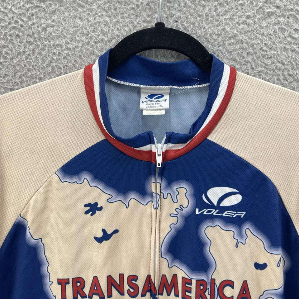Camiseta deportiva de ciclismo Voler vintage para hombre extra grande azul bandera de Estados Unidos de Transamérica Foto 3 de 4