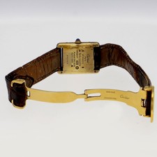 CARTIER 590005 Must tank WATCH Ivory GF/leather QZ 4