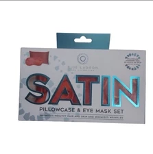 Blue Lagoon Satin Standard Pillowcase And Eye Mask Set Spa Collection RED