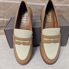 Franco Sarto Women's Chrissy Tan and Cream Loafers Size 6