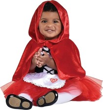 Little Red Costume Dress with Attached Apron and Cape Infant 0-6 Months New
