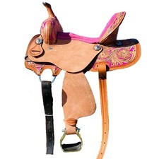 Barrel Racing Leather Horse Saddle Western Handmade Tooled Trail Tack Equestrian