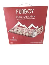 Funboy Plaid Toboggan Luxury Inflatable Snow Sled, Holds 250lbs