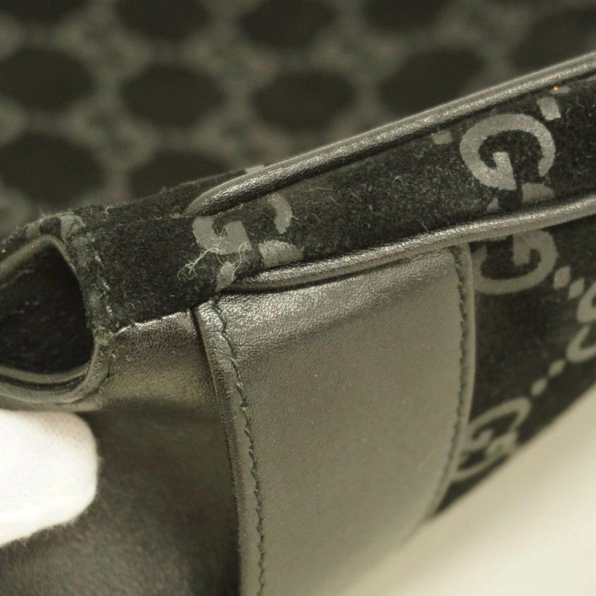 Gucci Suede Black Shoulder Bag 001 3307 Women's thumbnail 10