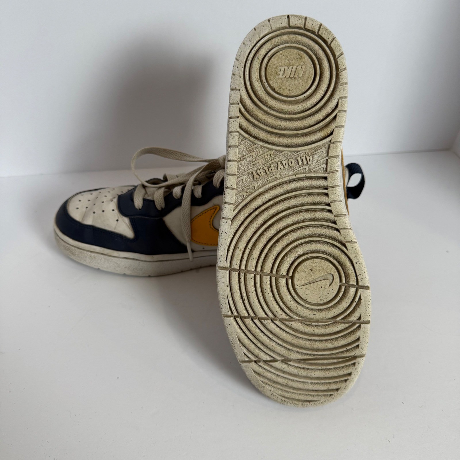 Nike Low Next Nature Youth GS Shoes White Yellow Navy HJ3482 071 Size 6.5Y thumbnail 7