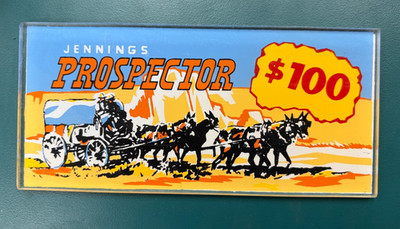 Antique Slot Machine Parts  Jennings $1.00 DOLLAR PROSPECTOR Marquee Denominator