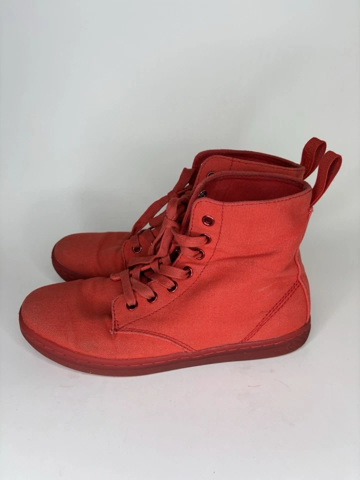 Dr Martens Hackney Botines Rojo Lona Botines Mujer Zapato Talla 39 EE. UU. 8 Foto 3 de 4