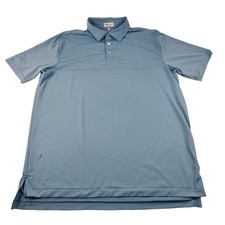 Peter Millar Polo Shirt Mens XL Blue Summer Comfort Stripe Golf Performance