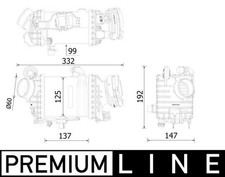 Ladeluftkühler PREMIUM LINE MAHLE CI 616 000P für BMW 7er G11 G12 5er G30 F90