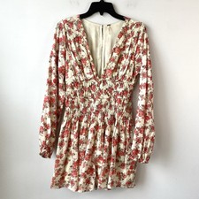 Free People Keep You Floral Long Sleeve Mini Dress XS