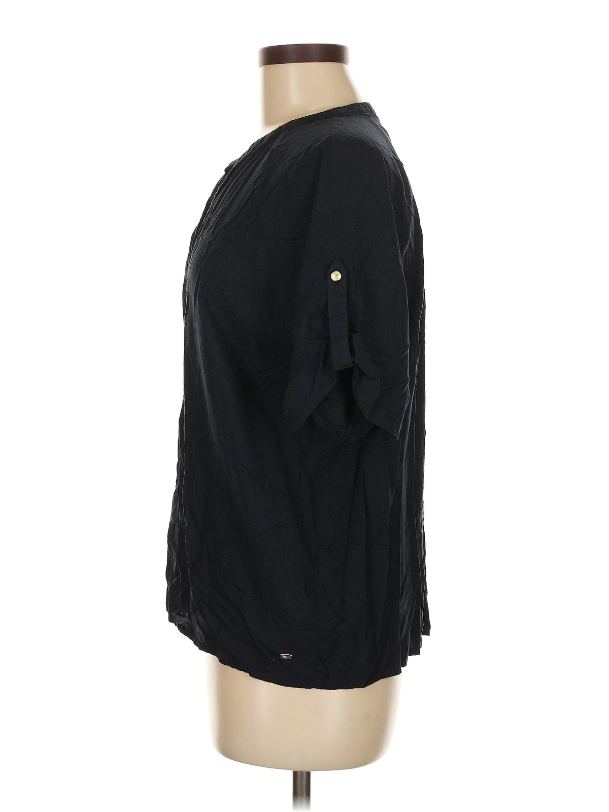 Tommy Hilfiger Women Black 3/4 Sleeve Blouse M thumbnail 4