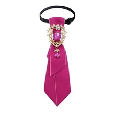 Bow Tie for Women, Adjustable Pre-Tied Ties for Women Girls Uniform Rose Pink