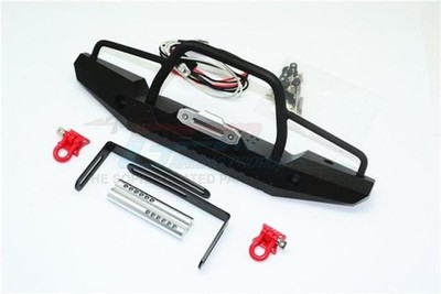 GPM TRAXXAS TRX-4 & Axial SCX10II Aluminium Bumper mit LED-Beleuchtung vorn schw