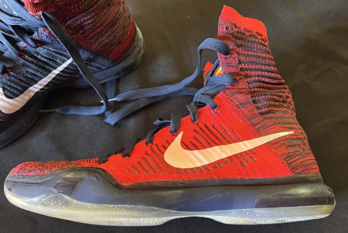 Nike Kobe 10 X Elite High American USA Red White Blue Size 8 Very