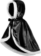 Fur Princess Hooded Cape Cloak Costume for Girls - Winter Holiday Cosplay, 3-4yr