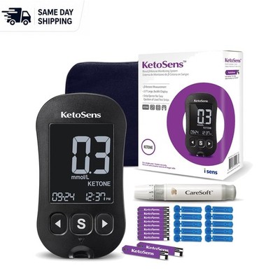Made in Korea Blood Ketone Meter Kit with 10 Strips & Lancing Device for Keto