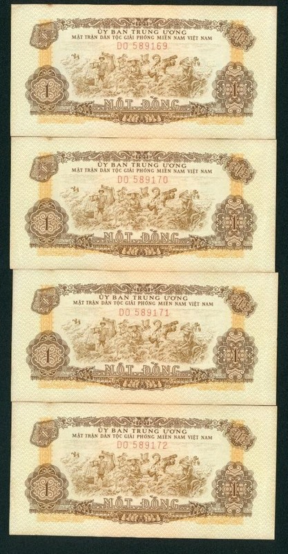 ((4 CONSECUTIVE)) 1963 1 Mot dong ((XF)) National Bank Vietnam ** CURRENCY
