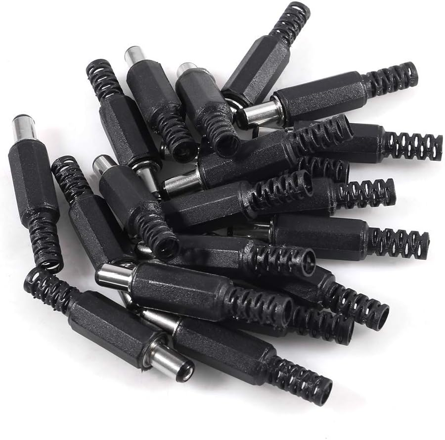 Aitrip 20Pcs 5.5Mm X 2.1Mm DIY Male DC Power Plug Jack Solder Connector Adapter