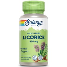 Solaray Licorice Root 450mg  Non-GMO  Vegan  100 VegCaps