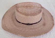 Ariat Western Fired Palm Leaf Straw Cowboy Hat Size 7 3/8