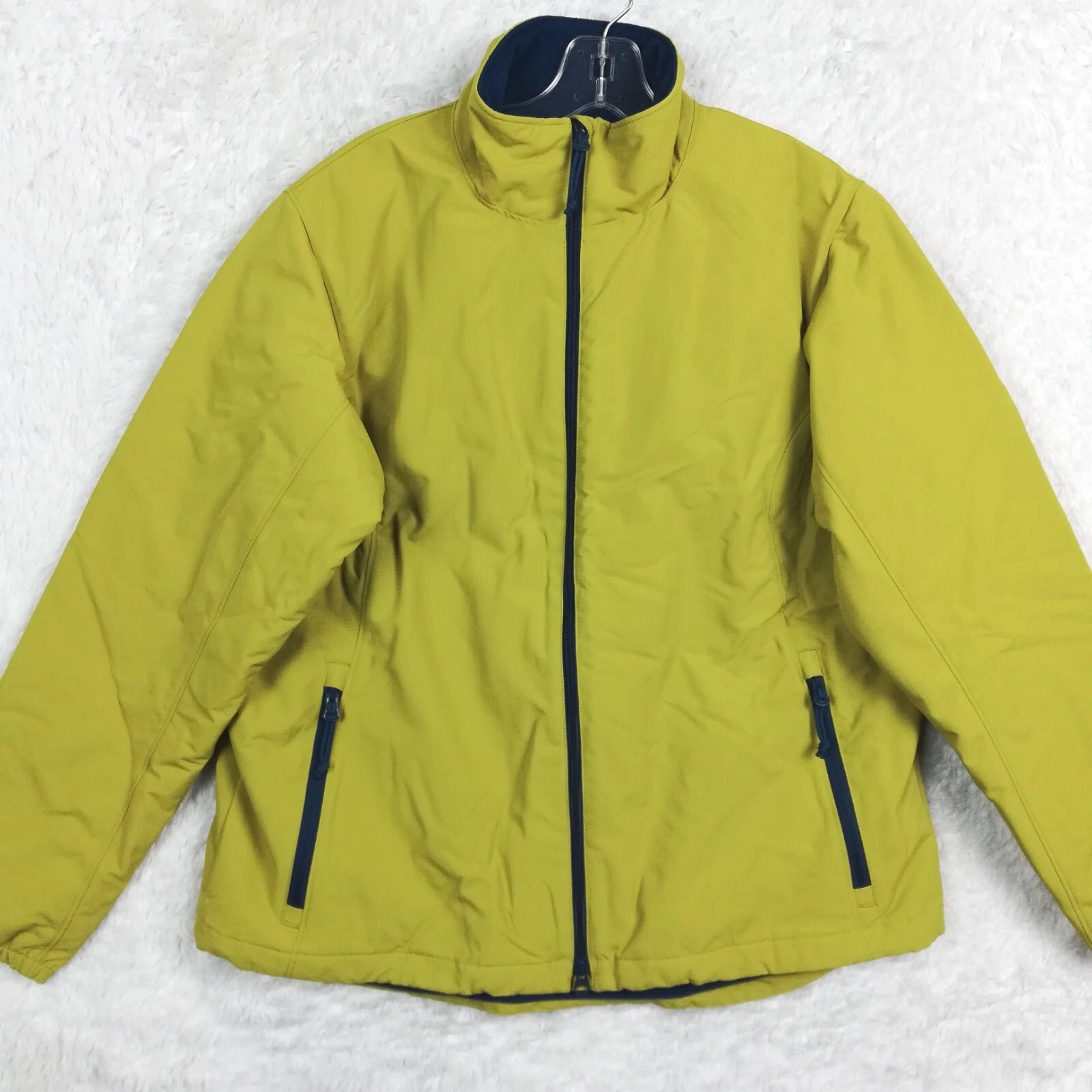 Duluth Trading Mens Jacket Softshell Fleece Lined Thinsulate Mustard Yellow L