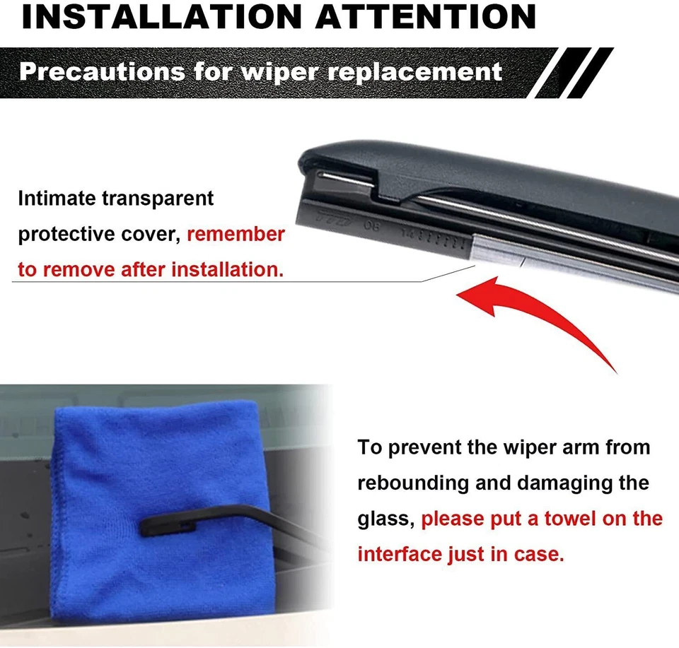 For Chevrolet Equinox 2010-2017 Replacement Windshield Wiper Blades 24''/17'' - Image 4 of 4