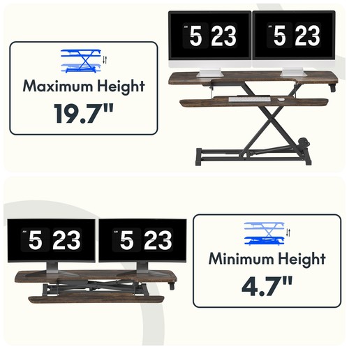 FLEXISPOT 40'' Rustic Home Office Desk Riser Adjustable Desk Converter - Picture 6 of 8
