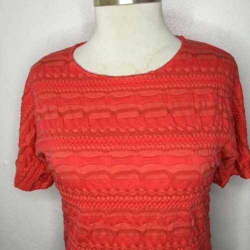 Chico's Textured Orange Top Size Small/4 - Picture 2 of 6