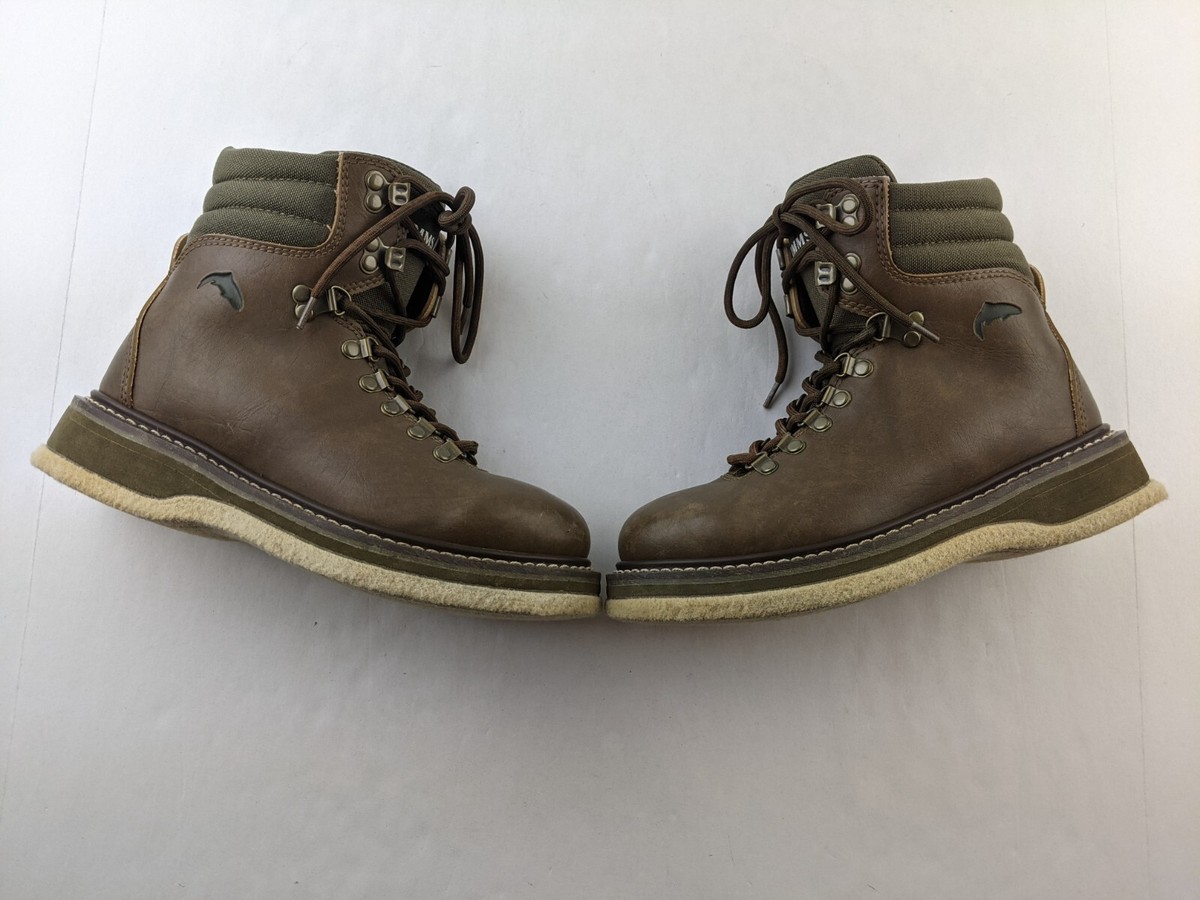 Simms Freestone Men Women Brown Leather Fishing Wading Boots