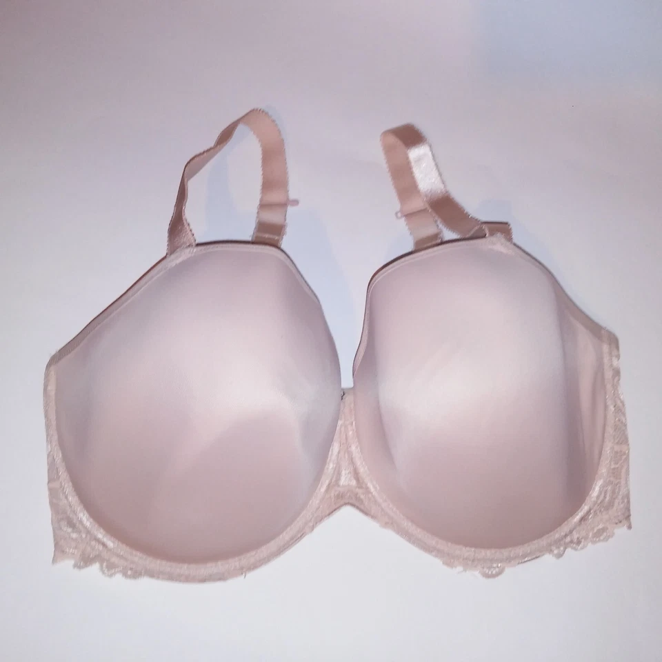 Sujetador Fantasía 36I Ligeramente Forrado Balconet Crema Sólida Ribete de Encaje Con Aros Foto 2 de 4