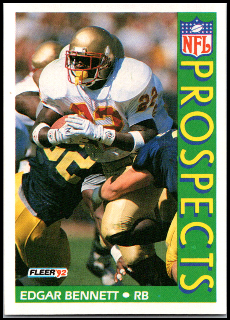 1992 Fleer #432 Edgar Bennett - Rookie  RC FREE SHIPPING!