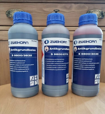 Antikgrundbeize S9800/ Farbton von Zweihorn - 1 Liter Beize Holzbeize Patina