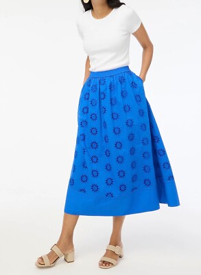 j crew factory eyelet midi dress Eyelet Mixed-media Midi Dress For Women