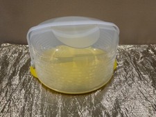 New Tupperware UNIQUE and HUGE Round Cake Taker in Bright Yellow/Clear Color 10L