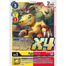 4x Agumon BT12-034 Common Across Time NM Digimon CCG