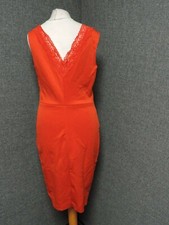 Bodyflirt Red V Neck Dress With Lace Trim UK 12 EU 38 LN021 VV 04