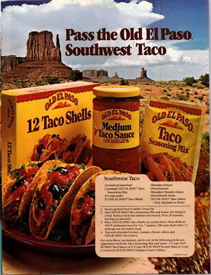 Old El Passo Southwest Taco Original Vintage Print Ad