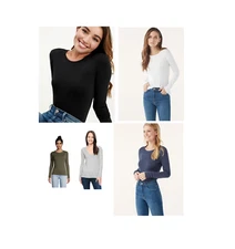 NWT Splendid Women's Long Sleeve Tee Size XS S M L XL Green Gray Black White $55