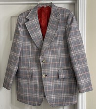 Vintage 70s Johnny Carson for Gayfer's Ultrum Dacron Poly Plaid Sport Coat Sz 40