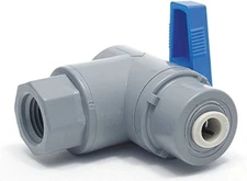 SMC 6573890 Right Angle Ball Valve, 1/4 In FNPT x Push To Connect
